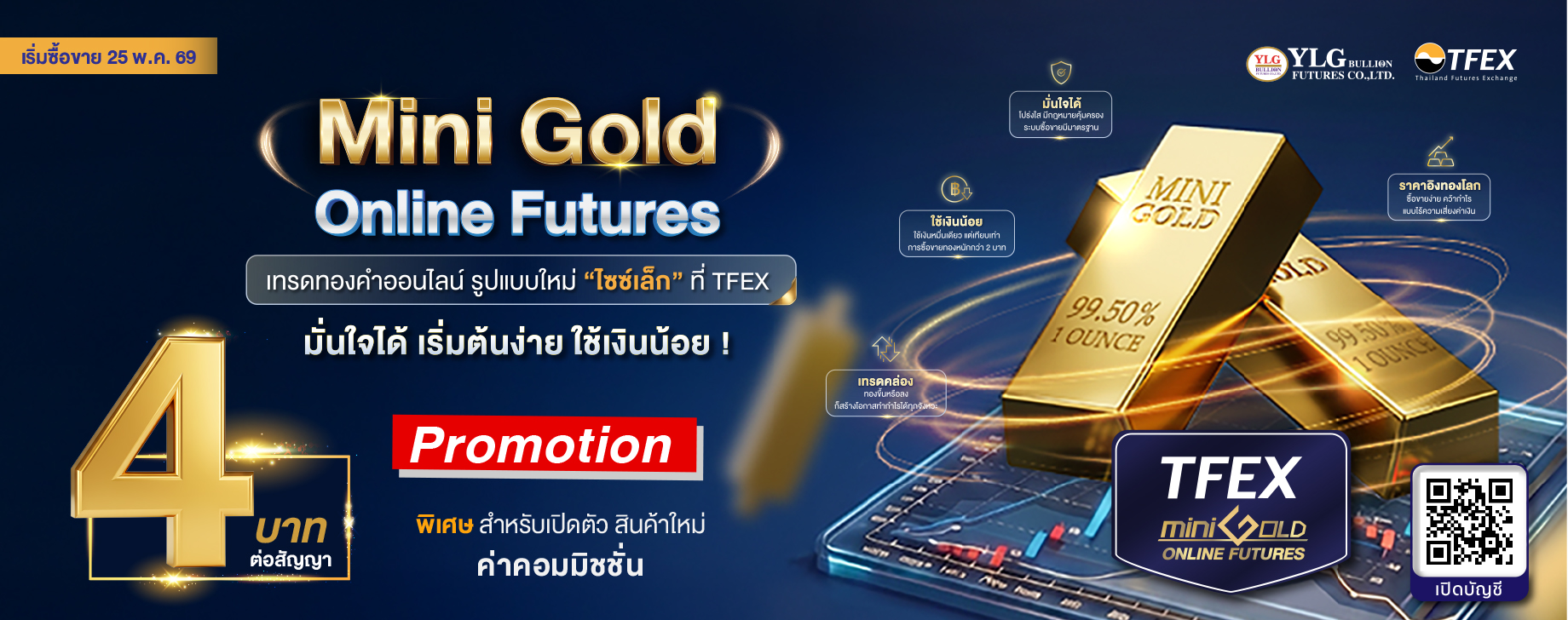 เปิดตัวใหม่! Mini Gold Online Futures